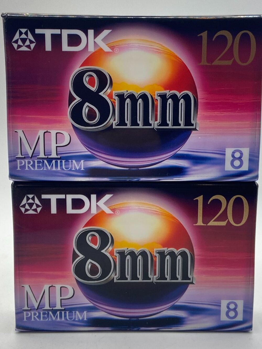 Lot of 2 TDK 8mm MP Premium 120 Camcorder Videotapes - New & Sealed